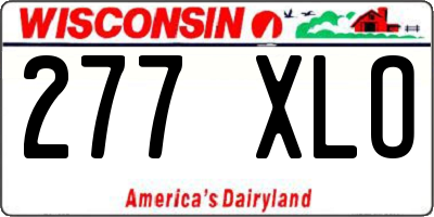 WI license plate 277XLO