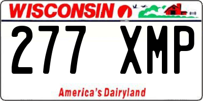 WI license plate 277XMP