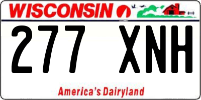 WI license plate 277XNH