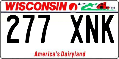 WI license plate 277XNK