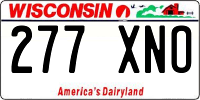 WI license plate 277XNO