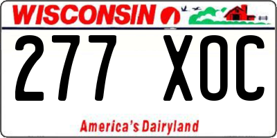 WI license plate 277XOC