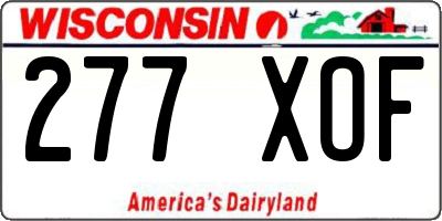 WI license plate 277XOF
