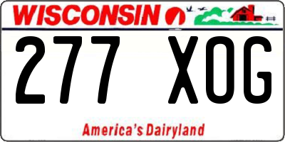 WI license plate 277XOG