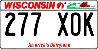 WI license plate 277XOK