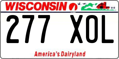 WI license plate 277XOL