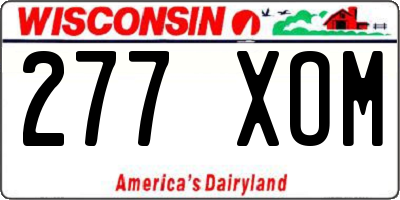 WI license plate 277XOM
