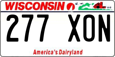 WI license plate 277XON