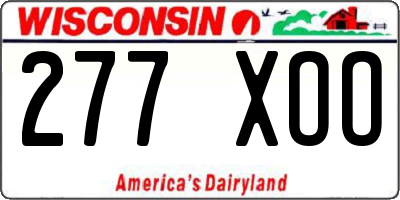 WI license plate 277XOO