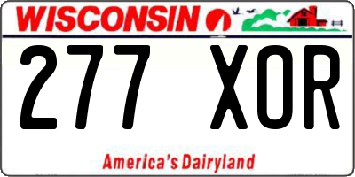 WI license plate 277XOR