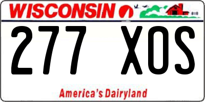 WI license plate 277XOS