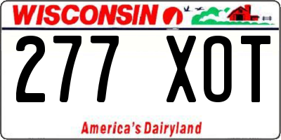 WI license plate 277XOT