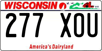 WI license plate 277XOU