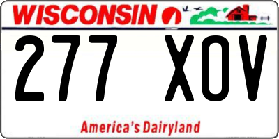 WI license plate 277XOV