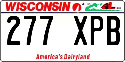 WI license plate 277XPB