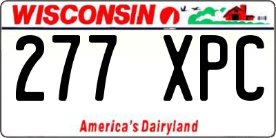 WI license plate 277XPC