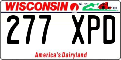 WI license plate 277XPD