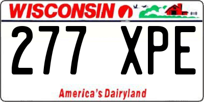 WI license plate 277XPE