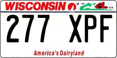 WI license plate 277XPF