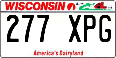 WI license plate 277XPG
