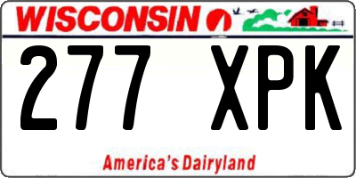 WI license plate 277XPK
