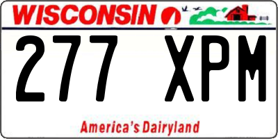 WI license plate 277XPM