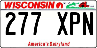 WI license plate 277XPN