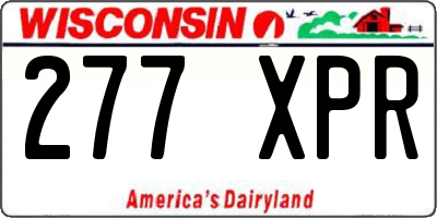 WI license plate 277XPR