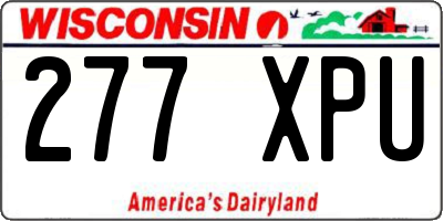 WI license plate 277XPU
