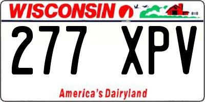 WI license plate 277XPV