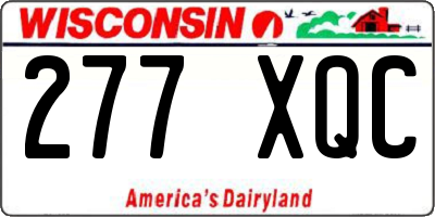 WI license plate 277XQC