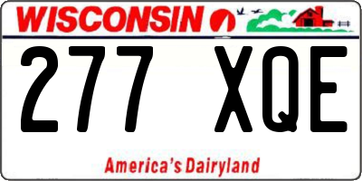 WI license plate 277XQE