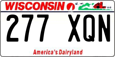 WI license plate 277XQN