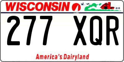 WI license plate 277XQR