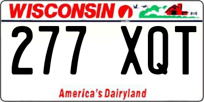 WI license plate 277XQT