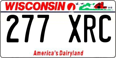WI license plate 277XRC