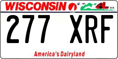 WI license plate 277XRF
