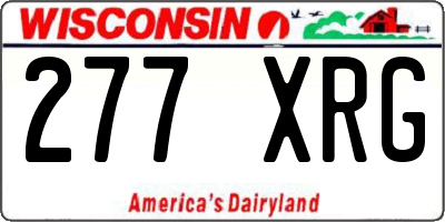WI license plate 277XRG