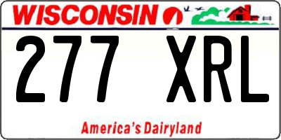 WI license plate 277XRL