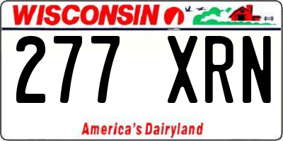 WI license plate 277XRN