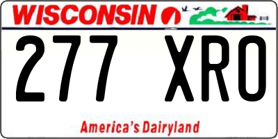 WI license plate 277XRO