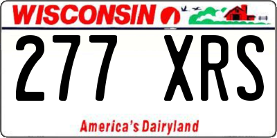 WI license plate 277XRS