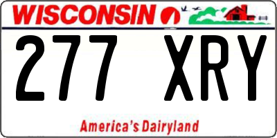 WI license plate 277XRY
