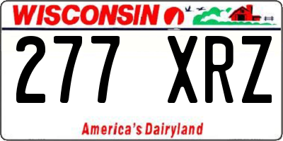 WI license plate 277XRZ