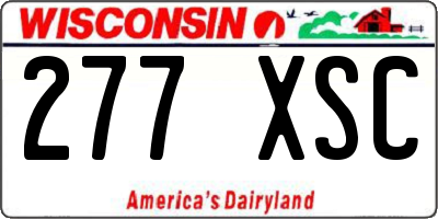 WI license plate 277XSC
