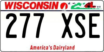 WI license plate 277XSE