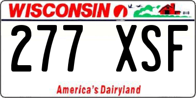 WI license plate 277XSF
