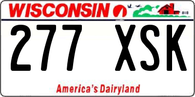 WI license plate 277XSK