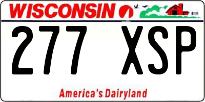 WI license plate 277XSP