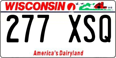 WI license plate 277XSQ
